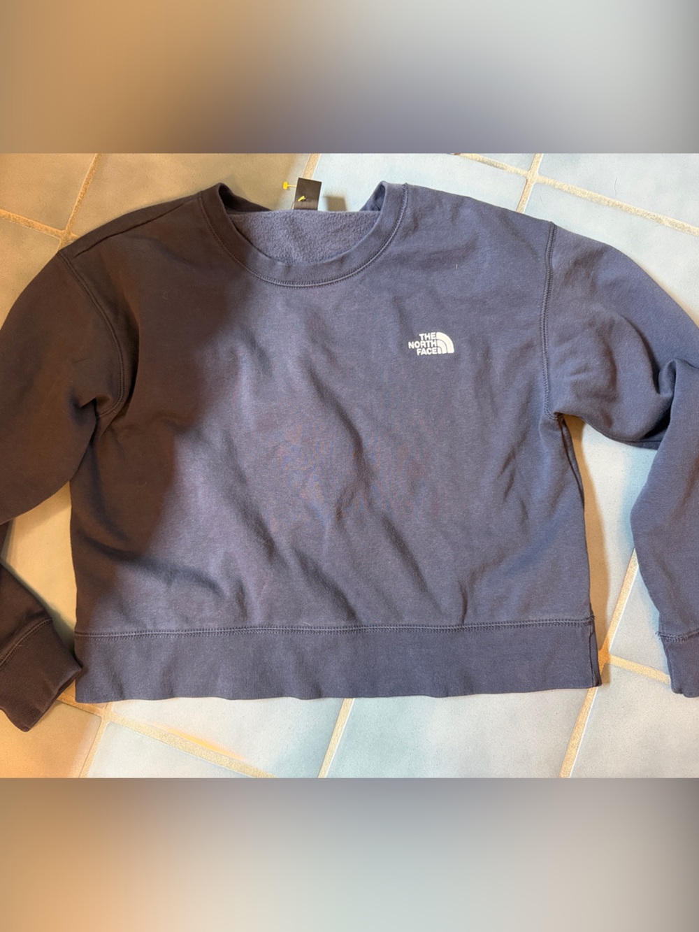 The North Face Navy Blue Pullover Sweatshirt with White Logo